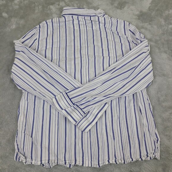 Victoria's Secret Striped Long Sleeve Pajama Top Button Front Women's Size Med - Picture 8 of 8